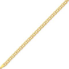 14k Yellow Gold 4.00mm Double Link Charm Bracelet