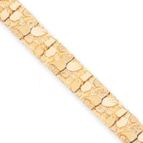 14k Yellow Gold 9.50mm Nugget Bracelet