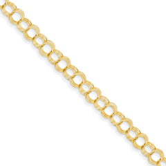 14k Yellow Gold 6.50mm Triple Link Charm Bracelet